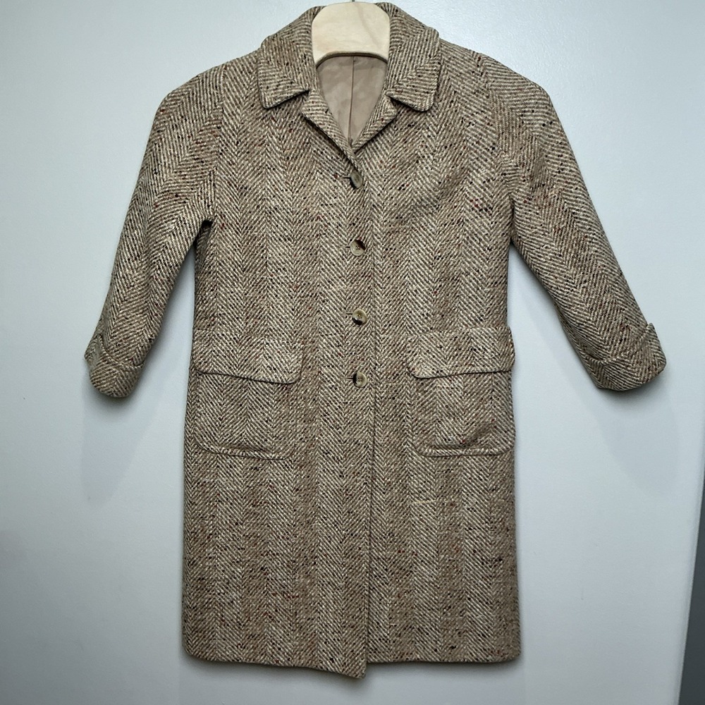 VTG Warren Of Stafford 100% Wool Tweed Coat Women's USA Made *see‎ measurements*